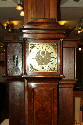 William Hornblower, London. Early 18th Century. Longcase movement. New case made to house an early 18th century movement. The overall shape and size have been taken from period cases and it has been made in the traditional manner. The oak case has been veneered with thick cut veneers of walnut using pearl glue and all the fittings are made in the traditional style. The case has been bleached, stained, polished and even lightly distressed
to blend in with the age of the movement. 