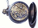 Swiss movement in &gunmetal& (steel) case with gold mounts