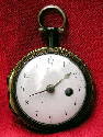 Verge Pocket Watch c.1780
Small fusee verge pocket watch no. 3463 with front wind in gilt metal engraved single case. 

63
